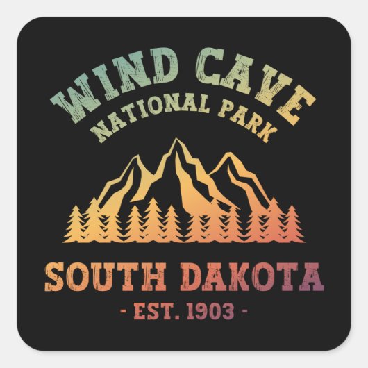 Wind Cave Nationalpark Süd Dakota Quadratischer Aufkleber (Vorderseite)