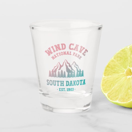Wind Cave Nationalpark Süd Dakota Schnapsglas (Vorderseite)