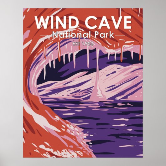 Wind Cave Nationalpark Süd Dakota Vintag Poster (Vorne)