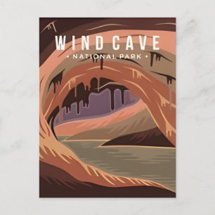 Wind Cave Nationalpark Süd Dakota Vintag Postkarte