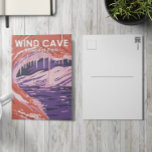 Wind Cave Nationalpark Süd Dakota Vintag Postkarte<br><div class="desc">Wind Cave Vektorgrafik Design. Die Höhle gilt als das dichteste Höhlensystem der Welt.</div>