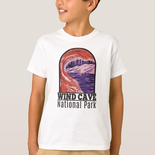 Wind Cave Nationalpark Süd Dakota Vintag T-Shirt (Vorderseite)