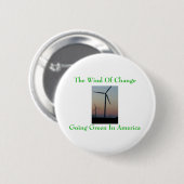 Wind Change Go Green Grafik Kunst Button (Vorne & Hinten)
