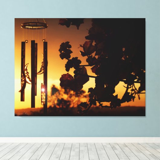 Wind Chime Golden Sunset Leinwand (Insitu (Holzboden))