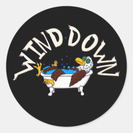 Wind Down Eagle Runder Aufkleber