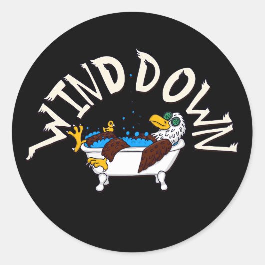 Wind Down Eagle Runder Aufkleber (Vorderseite)