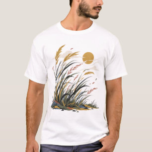 Wind Durch Hohes Gras Modernes Natur-T-Shirt T-Shirt