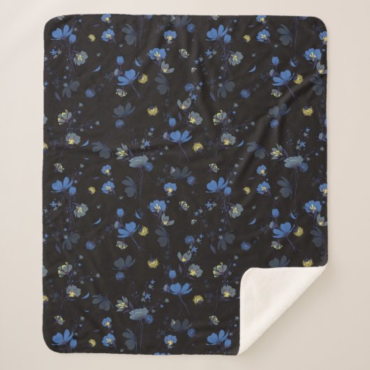 Wind durchgebranntes Blumenmuster Sherpadecke (Vorderseite)