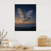 Wind Eule Dämmerung Himmel Poster (Küche)