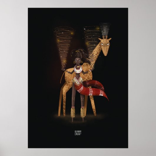 WIND FLOWS GIRAFFE von Alexandra Dikaia Poster (Vorne)