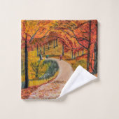 Wind-Forststraße Badhandtuch Set (Waschlappen)