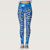 Wind-Geist-Blau Leggings (Vorderseite)