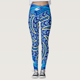 Wind-Geist-Blau Leggings