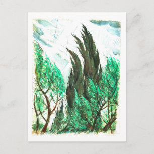 Wind in den Baumkronen Malerei Postkarte
