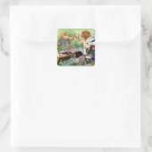 Wind in den Willows Quadratischer Aufkleber (Tasche)