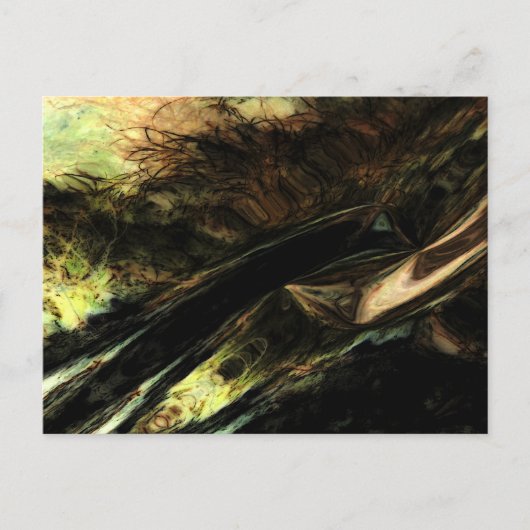 "Wind in Gras" Digital transformierte Wiese Postkarte (Vorderseite)