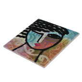 Wind in ihrem Haar Abstrakte digitale Malerei Fliese (Seite)