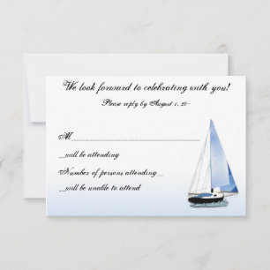 WIND IN MEINEM SEGEL Segelboot-Segel-RSVP-Antwortn RSVP Karte