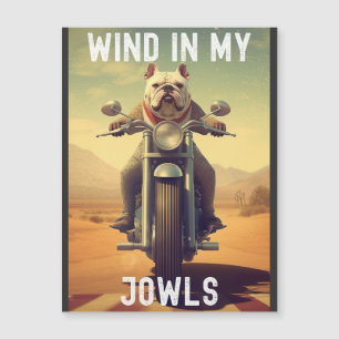 Wind in meinen Jowls : Ein Bulldog, der ein Motorr Magnetkarte