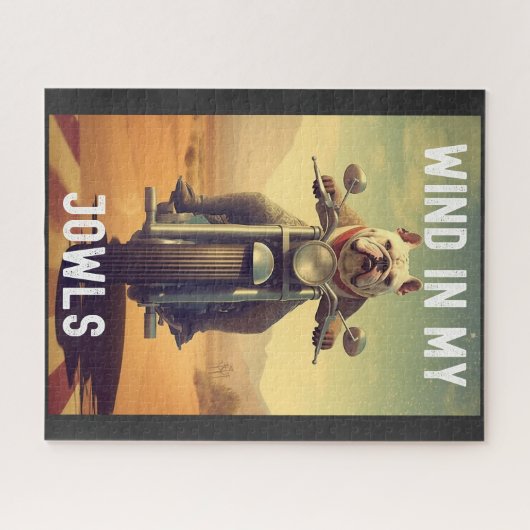 Wind in meinen Jowls : Ein Bulldog, der ein Motorr Puzzle (Horizontal)