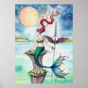 Wind Irlands Fantasy Mermaid Art Poster