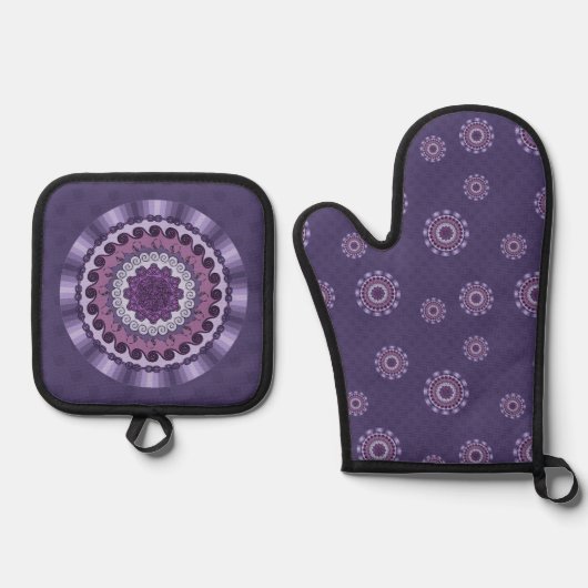 Wind Mandala Ofenhandschuh & Topflappen-Set (Vorderseite)