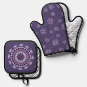 Wind Mandala Ofenhandschuh & Topflappen-Set (Vorderseite/Rückseite)