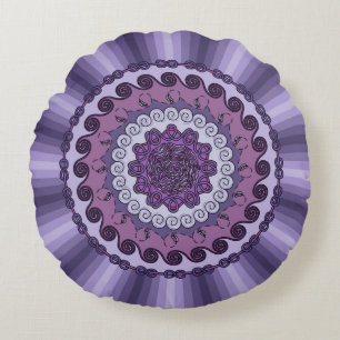 Wind Mandala Round Pillow Rundes Kissen