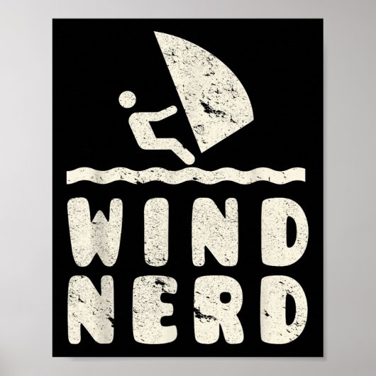 Wind Nerd Funny Windsurfer Windsurfing Beach Hobby Poster (Vorne)