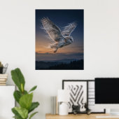 Wind Owl Twilight Sky Poster (Heimbüro)