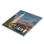 Wind Point Lighthouse am Lake Michigan Fliese (Seite)