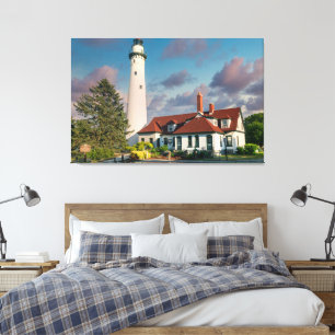 Wind Point Lighthouse am Lake Michigan Leinwanddruck