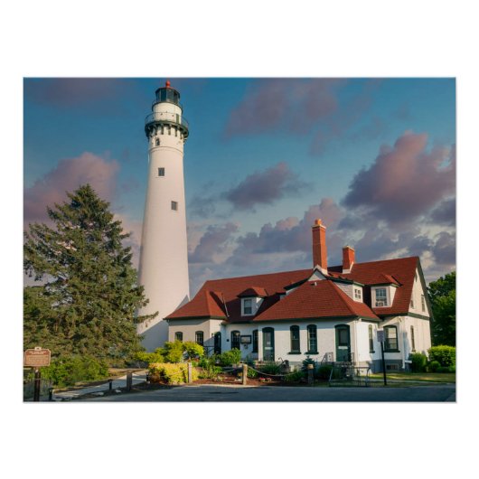 Wind Point Lighthouse am Lake Michigan Poster (Vorderseite)