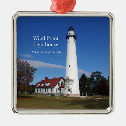 Wind Point Lighthouse-Ornament Ornament Aus Metall (Vorne)