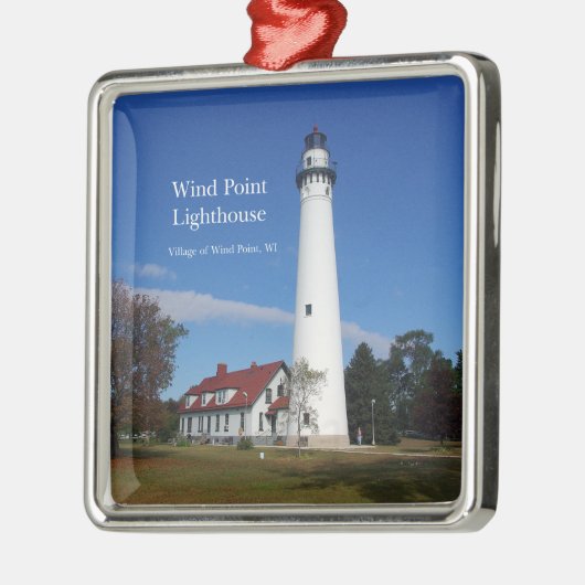 Wind Point Lighthouse-Ornament Ornament Aus Metall (Links)