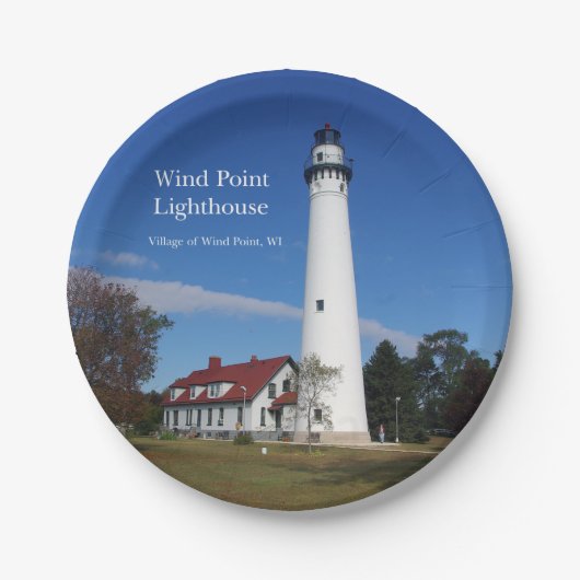 Wind Point Lighthouse Papierplatte Pappteller (Vorderseite)