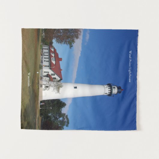 Wind Point Lighthouse Wandteppiche (Vorderseite (Horizontal))