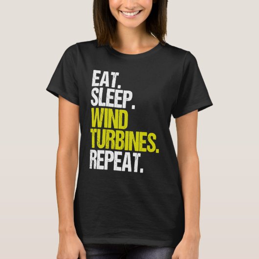 Wind Power Essen Sleep Wind Turbine Techniker T-Shirt (Vorderseite)