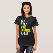 Wind Power Essen Sleep Wind Turbine Techniker T-Shirt (Vorne ganz)