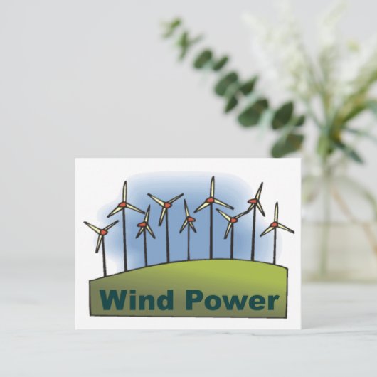 Wind Power Postkarte (Stehend Vorderseite)