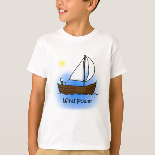 Wind-Power-Segelboot - KinderShirt T-Shirt