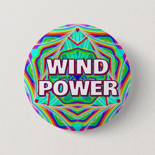 WIND-POWER (Sie können die Wörter ändern) Button (Vorderseite)