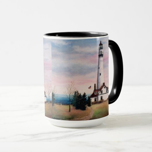 Wind-Punkt-Leuchtturm-Tasse Tasse (VorderseiteRechts)