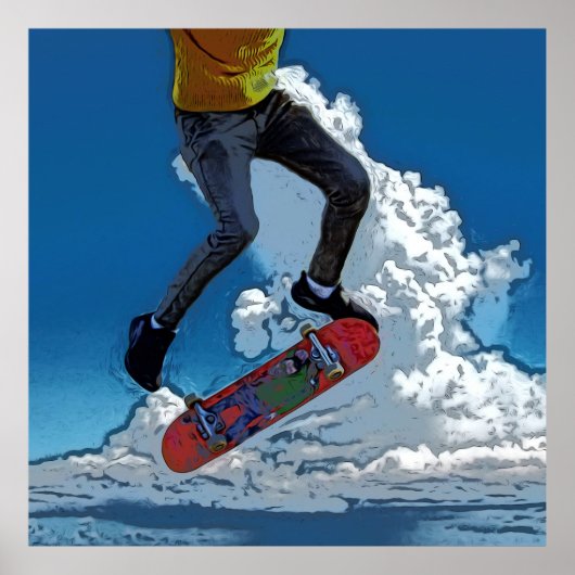 Wind reiten - Skateboarder Poster (Vorne)