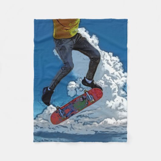 Wind reiten - Skateboarder Poster Fleecedecke (Vorderseite)