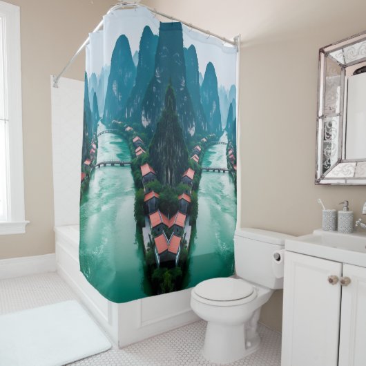 Wind River Dreamscape - Landschaftliche Aussicht a Duschvorhang (Beispiel)