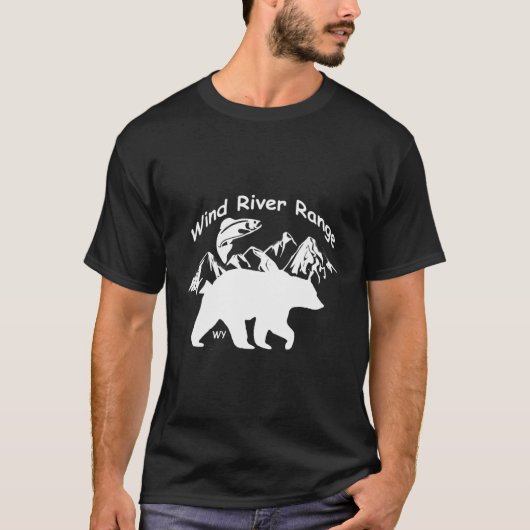 Wind River Range Wy Fish Mountains Bears T-Shirt (Vorderseite)