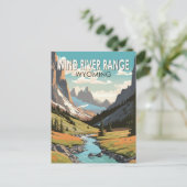 Wind River Range Wyoming Travel Art Vintag Postkarte (Stehend Vorderseite)