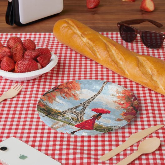 Wind Romance Paris Chic Walk Pappteller (Picknick)