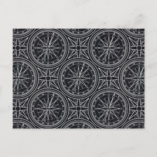 Wind Rose Compass Muster Postkarte (Vorderseite)